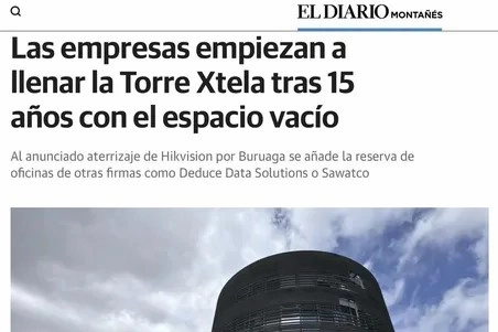 Deduce Data Solutions se convierte en el primer inquilino de la Torre Xtela PCTCAN, el nuevo centro tecnológico de Cantabria.