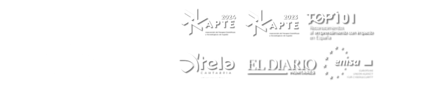 Reconocimientos a Deduce Data Solutions en Inteligencia Artificial Industrial: Premio Pyme Innovación y Digitalización 2025 Cámara de Comercio de Cantabria, premios APTE 2023 y 2024, TOP 101 Startups con impacto en España, Retos Xtela Cantabria, Premio Talento Cantabria 2023 de El Diario Montañés y reconocimiento de ENISA.