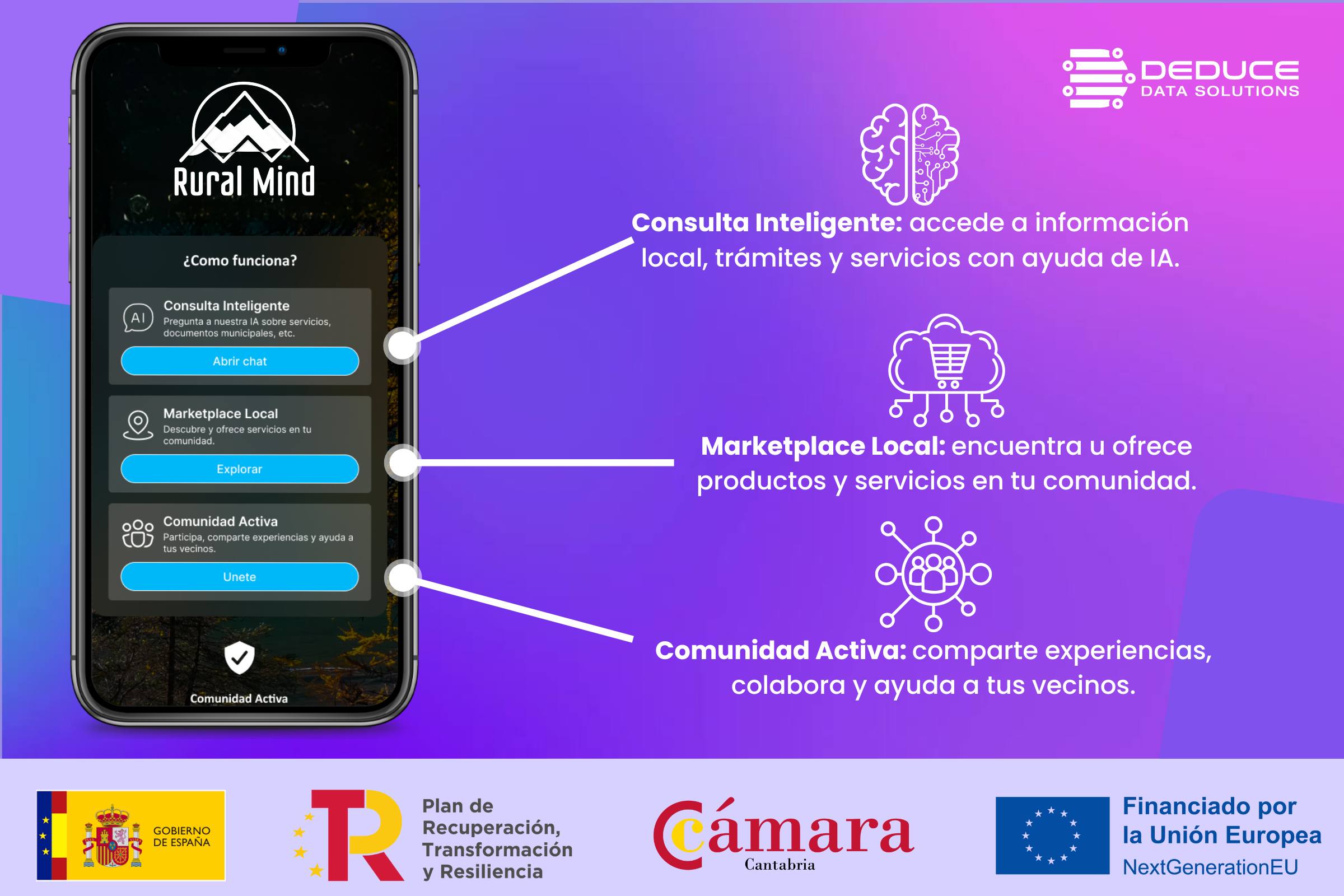App Rural Mind con Inteligencia Artificial Rural en Cantabria por Deduce Data Solutions