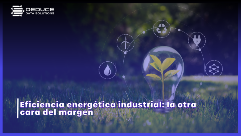 Eficiencia energética industrial: bombilla y planta sobre césped, símbolo de la unión entre energía sostenible y rentabilidad — DDS Core Industria