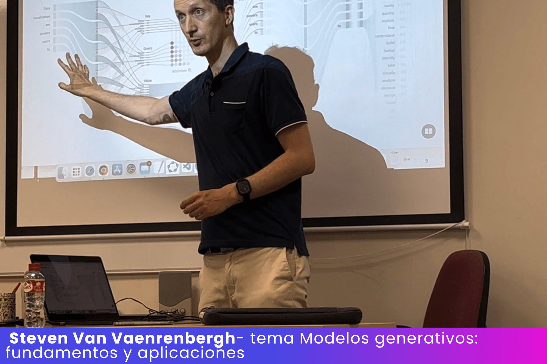 Steven Van Vaenrenbergh durante la ponencia sobre modelos generativos: fundamentos y aplicaciones